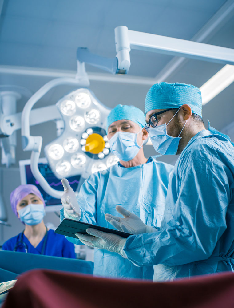 3 Doctors preparing for an operation